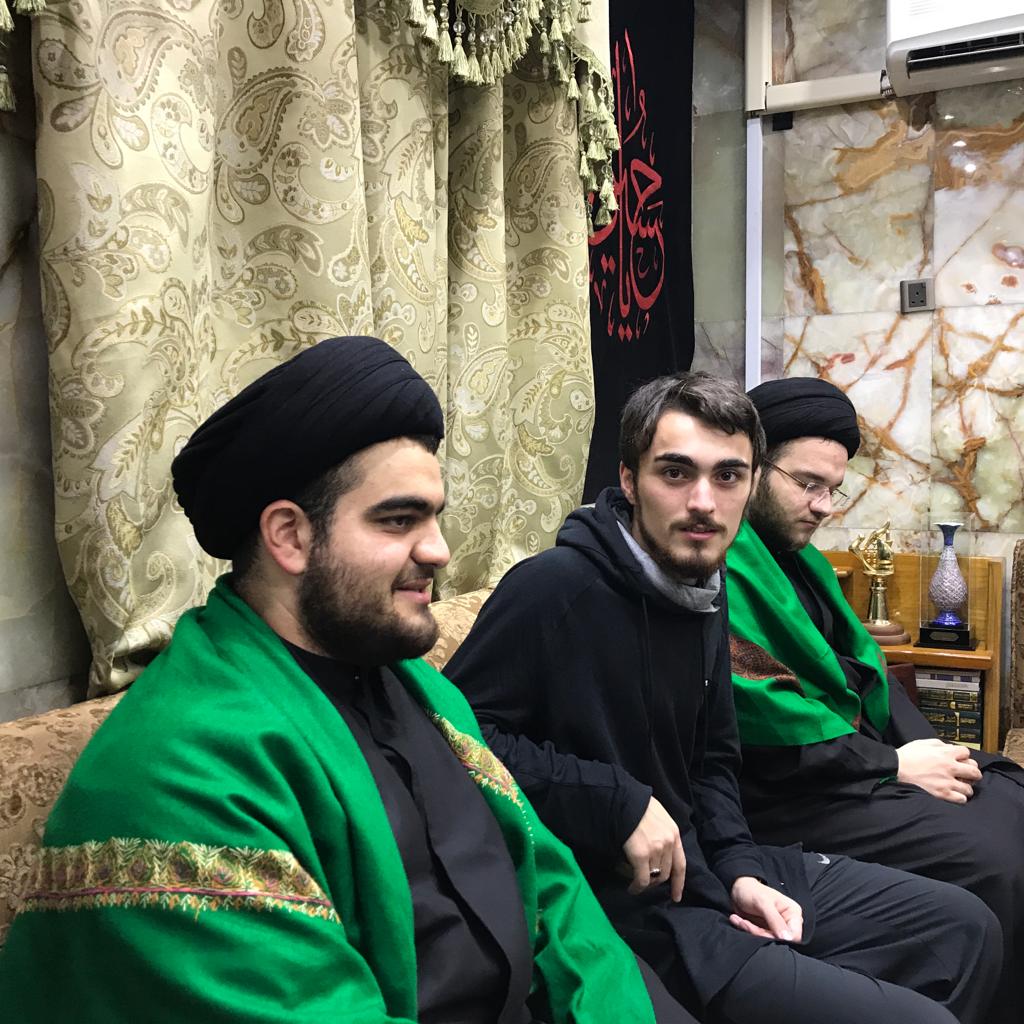 Grandson of Ayatollah Ruhollah Khomeini in Karbala, Iraq during 2017 Arbaeen Pilgrimage (centre)